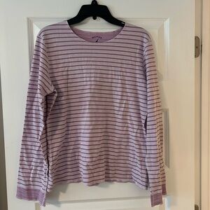Nautica Lavender Striped Long Sleeve Top